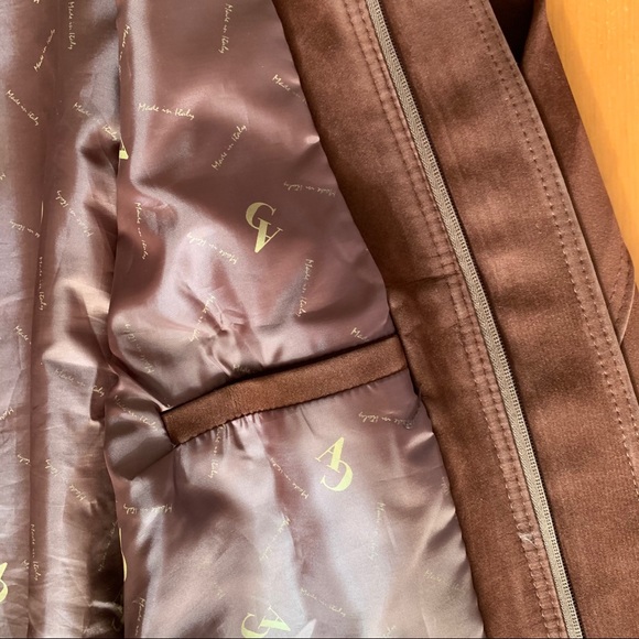 Brown Nubuck Bomber Jacket - Picture 7 of 7